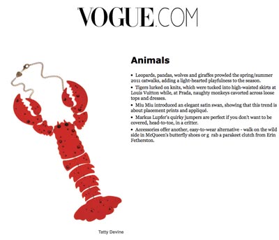 Lobster Love at Vogue!