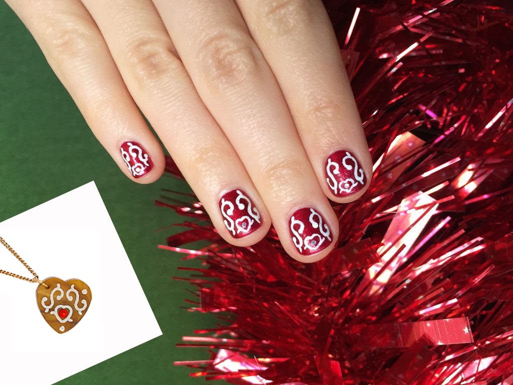 Tatty's Gingerbread Heart Nail Art