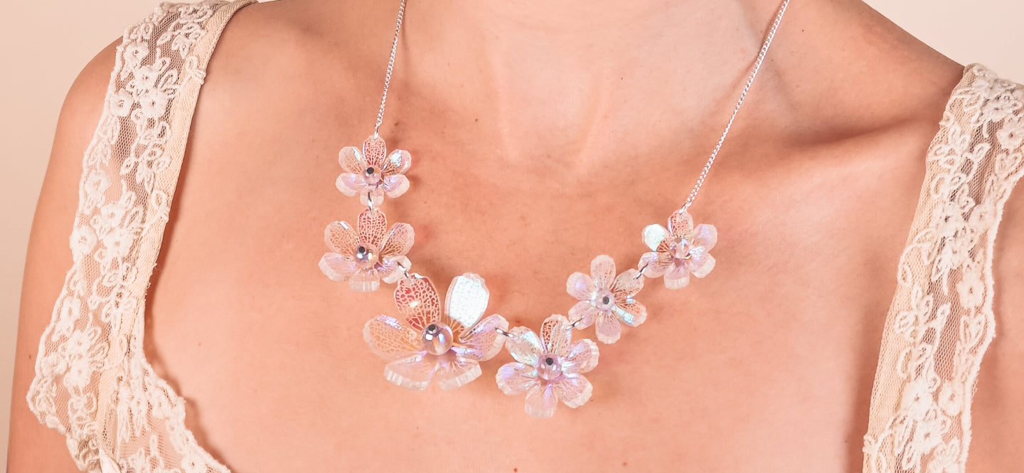 Skeleton Flower Necklace.