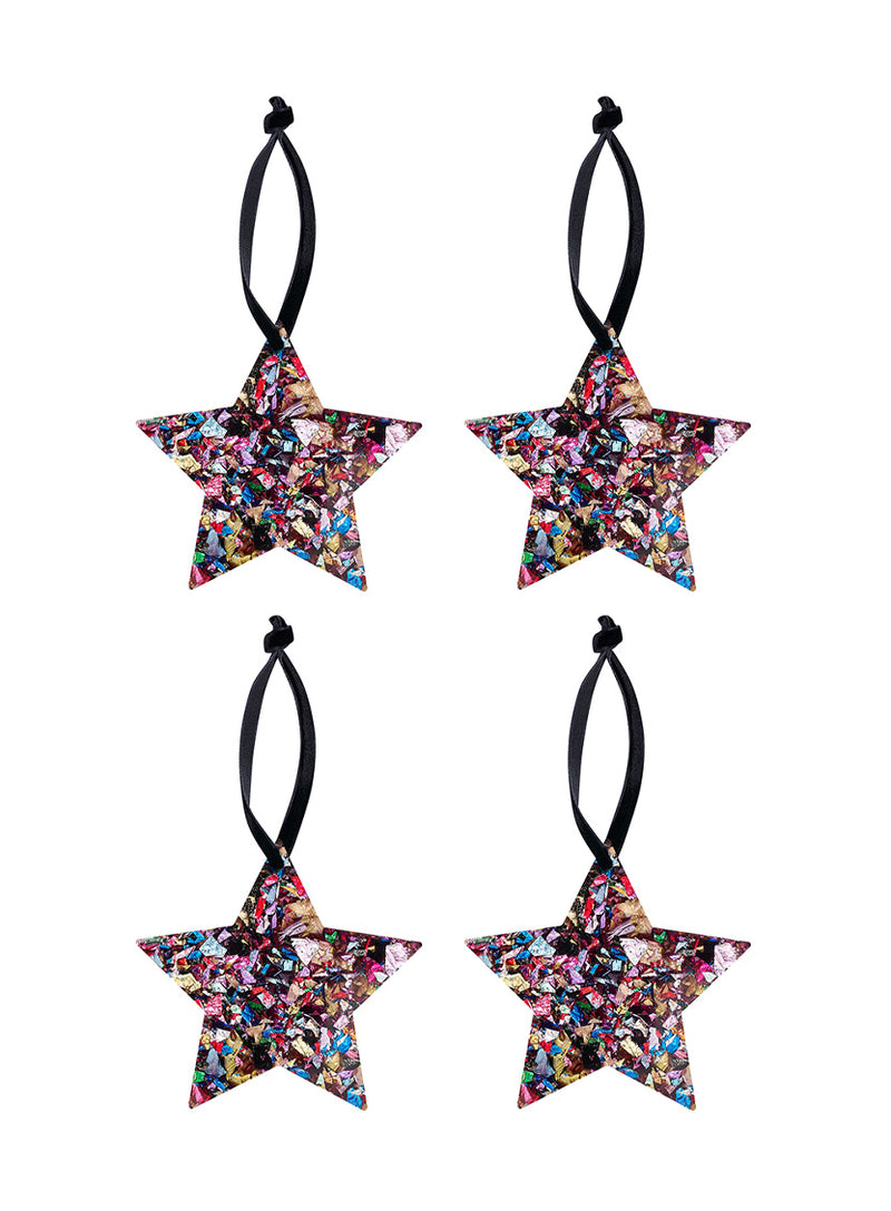 Tatty Devine Star Decoration Set of 4 - Confetti
