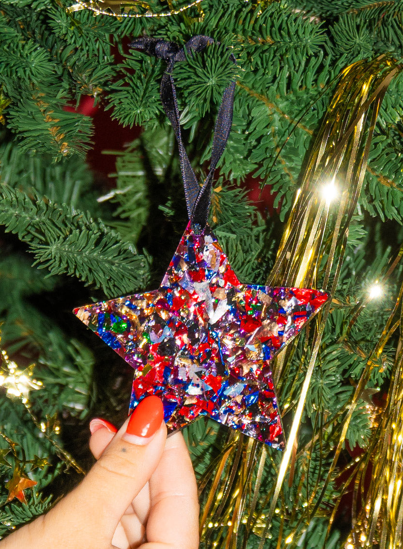 Tatty Devine Star Decoration Set of 4 - Confetti