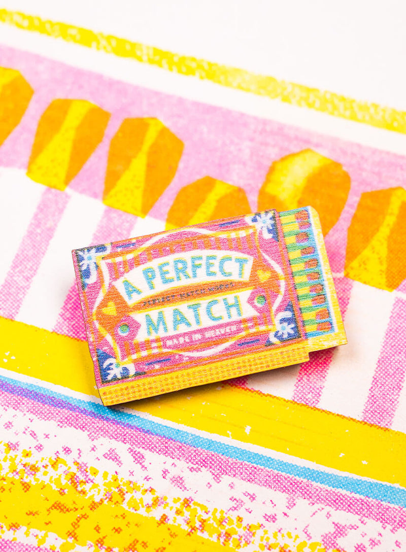 A Perfect Match Brooch - The Printed Peanut