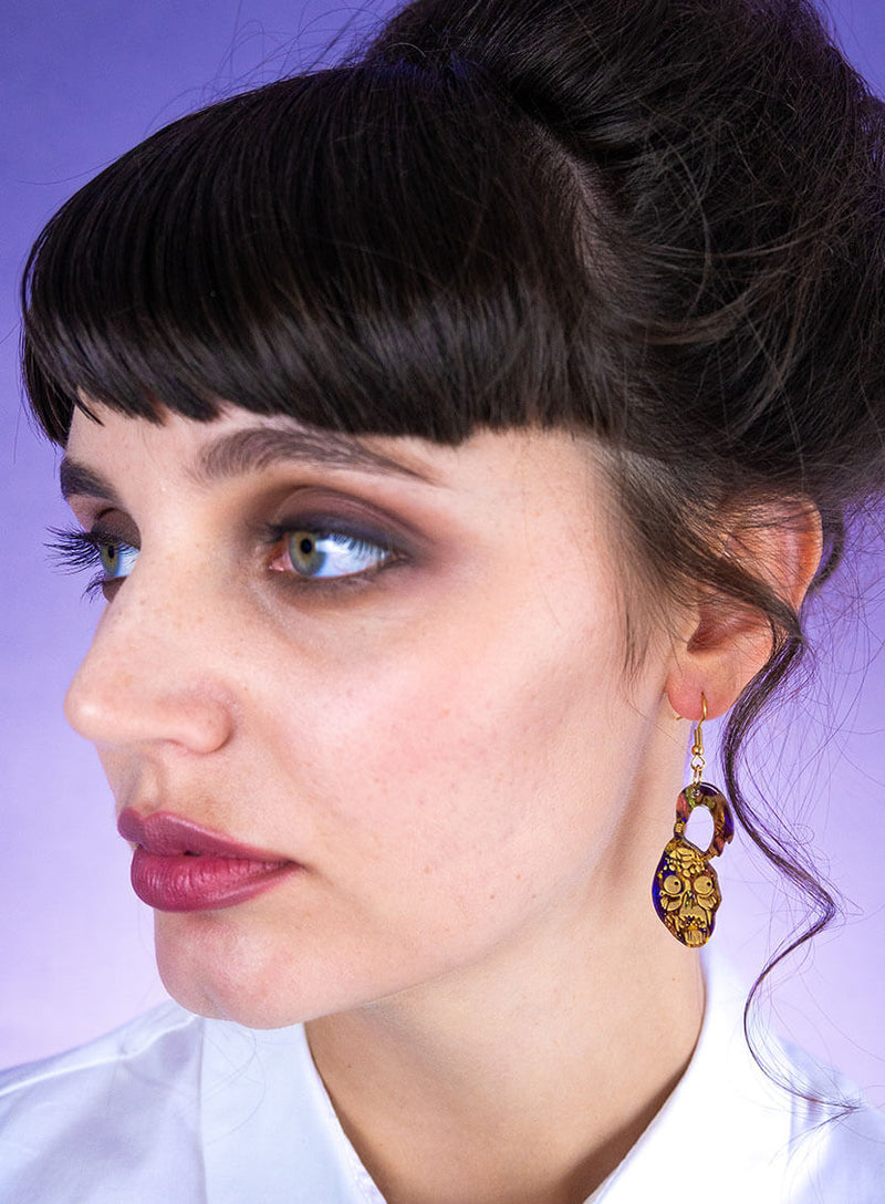 Beetlejuice Shrunken Head Earrings