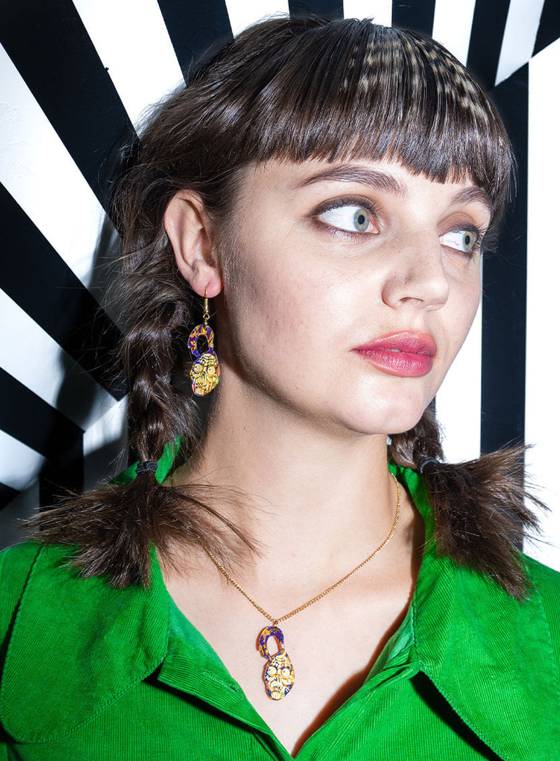 Beetlejuice Shrunken Head Earrings
