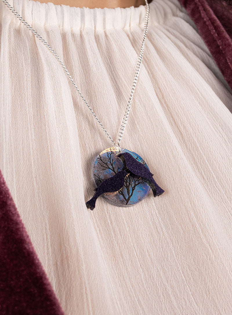 Moonlit Birds Pendant