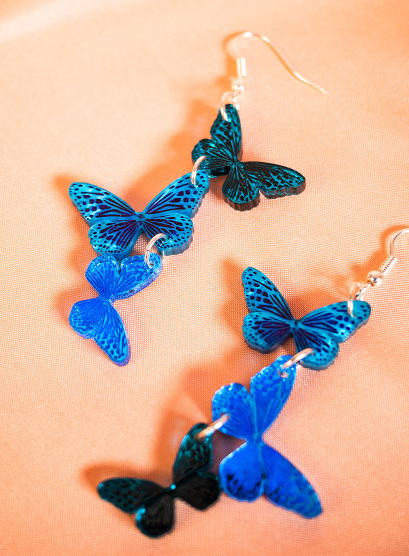 Blue Butterfly Earrings