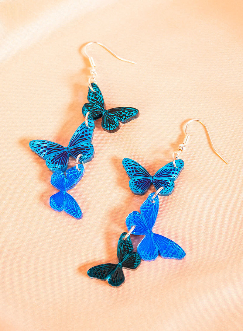 Blue Butterfly Earrings