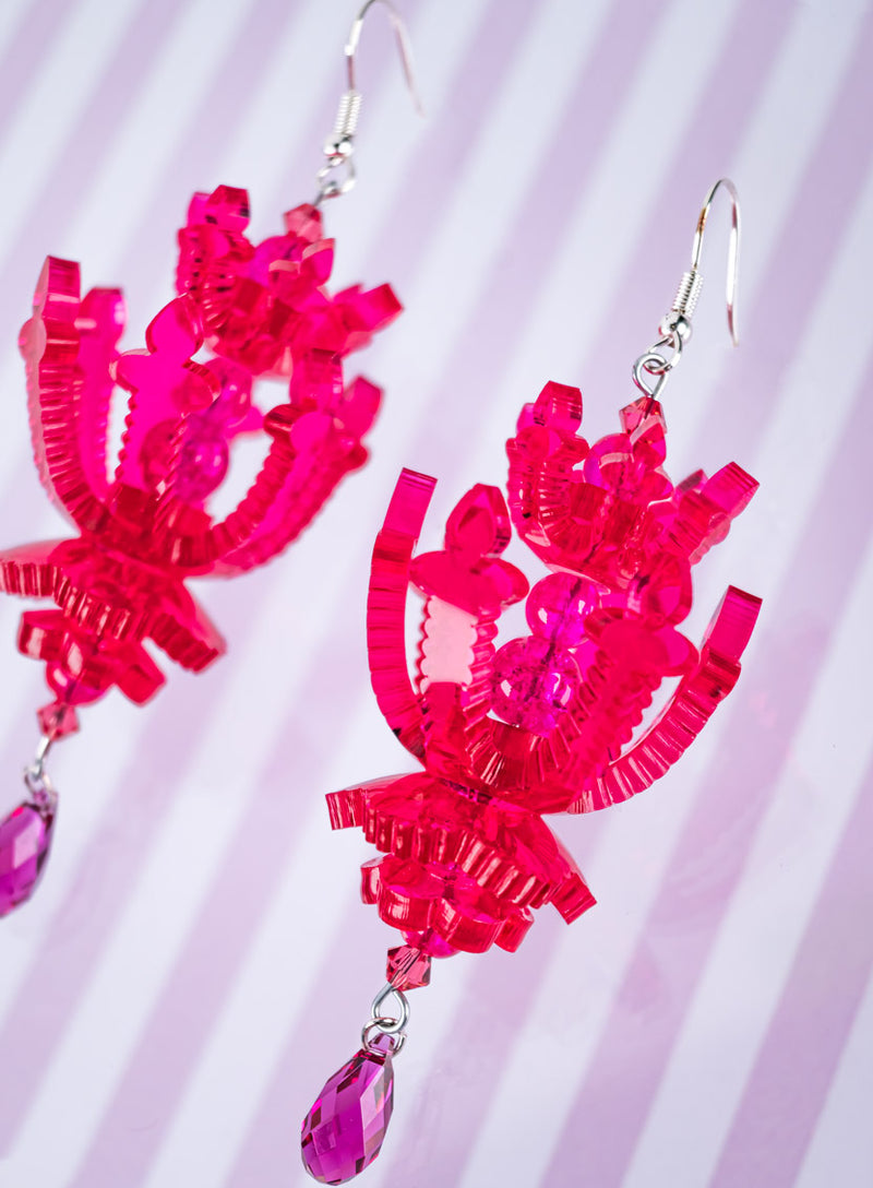 Chandelier Earrings Pink