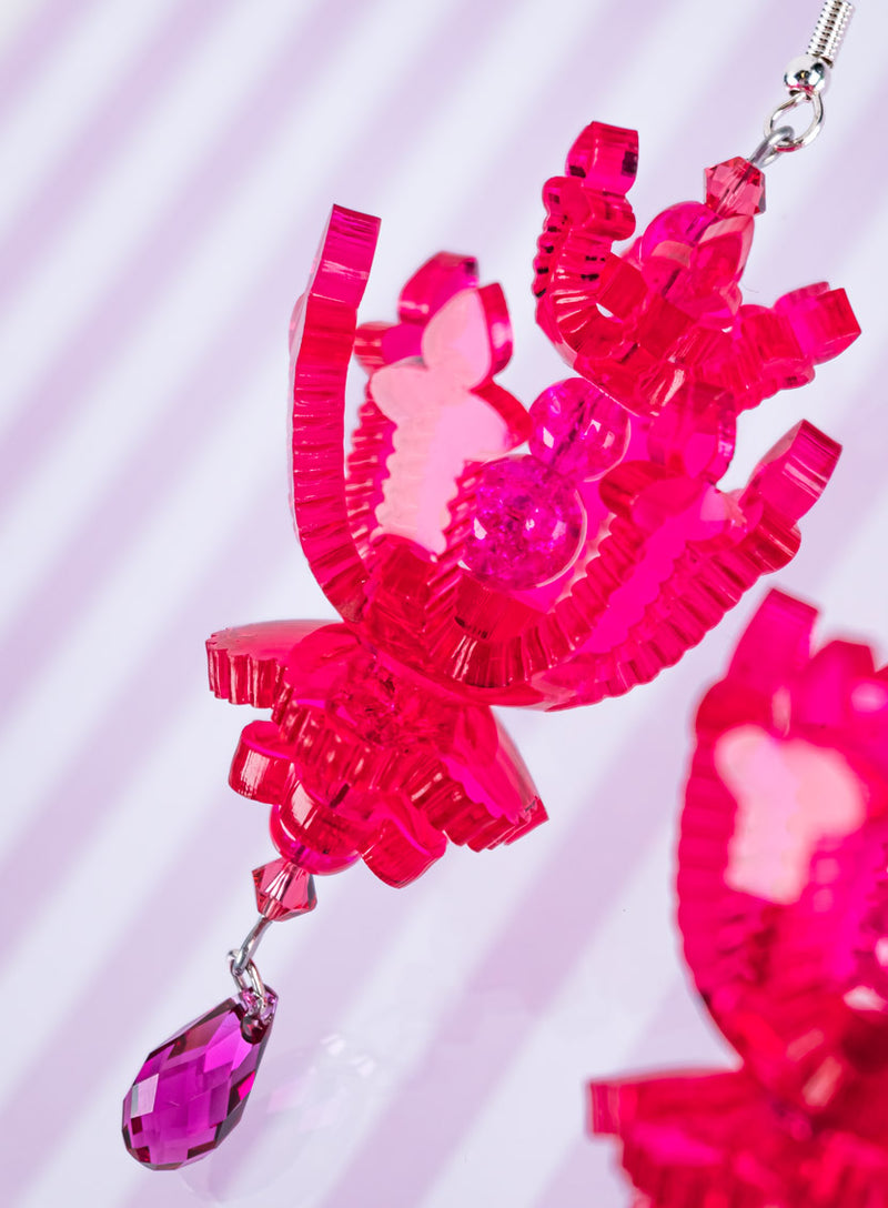 Chandelier Earrings Pink