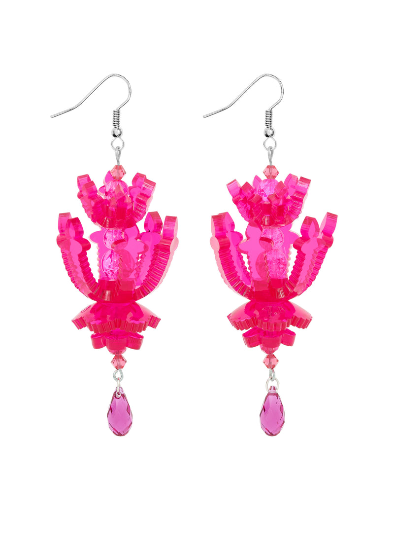 Chandelier Earrings Pink