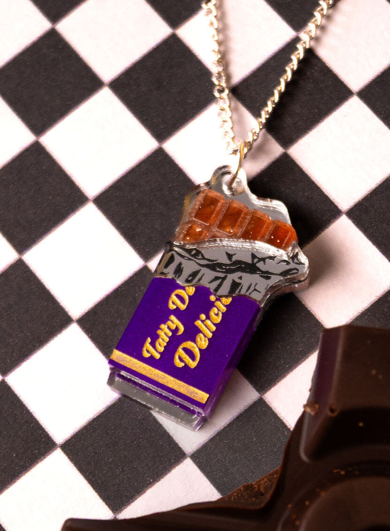 Chocolate Bar Pendant Necklace