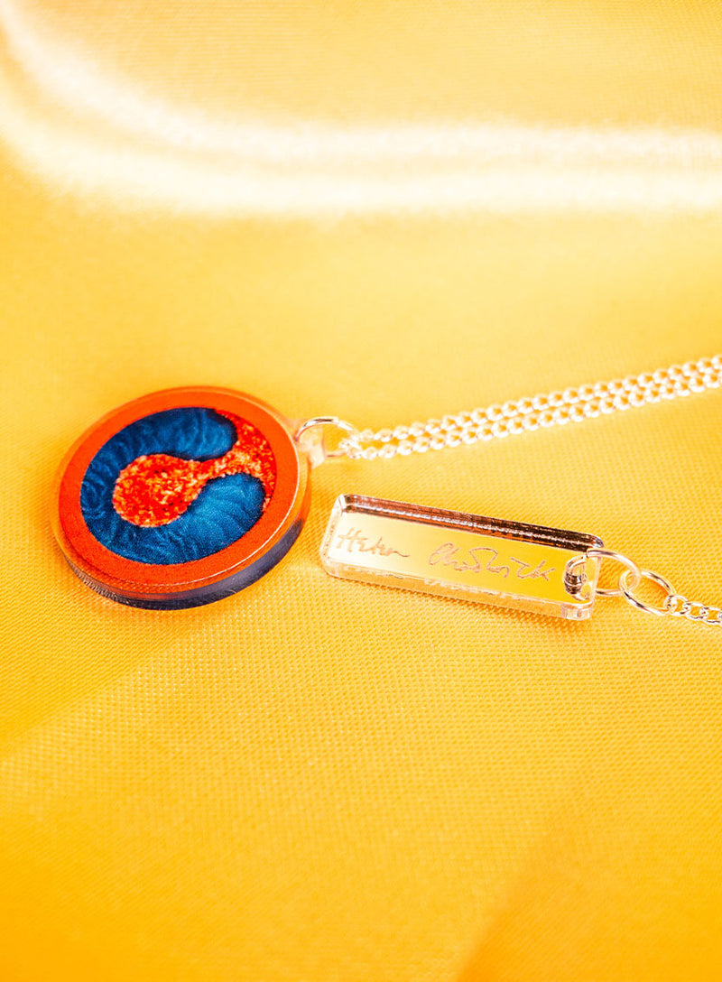 Wreaths To Pleasure pendant - Teal and Coral