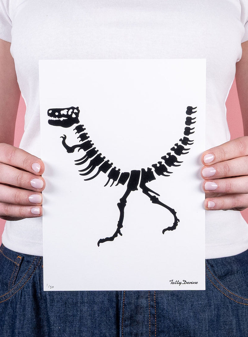 Dinosaur Art Print Black Model