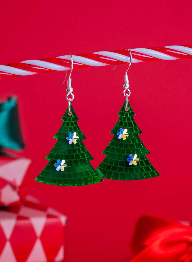 Disco Christmas Tree Earrings