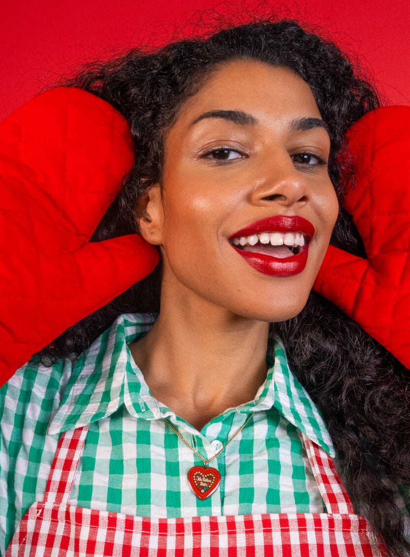 Enamel Gingerbread Heart Pendant