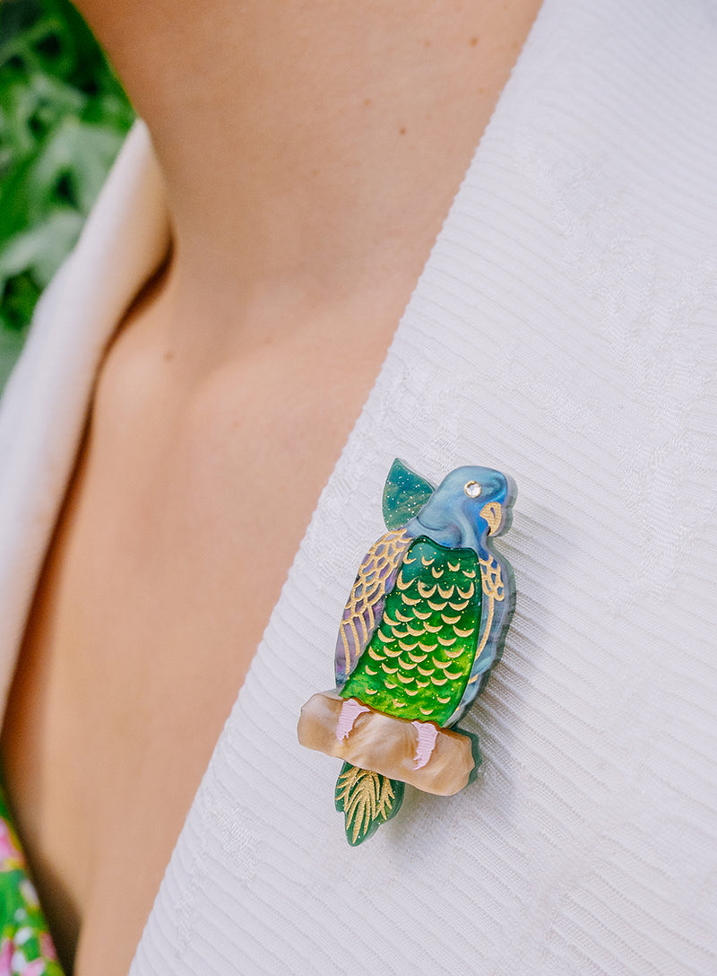 Frida Kahlo Parrot Brooch