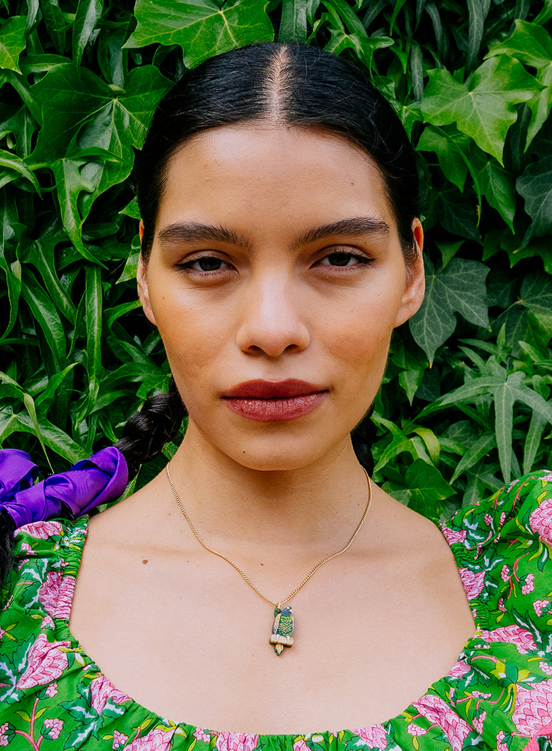 Frida Kahlo Parrot Pendant
