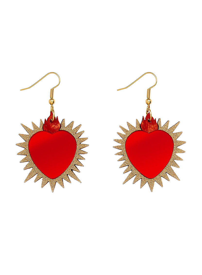 Immaculate Red Heart Earrings | Romanic Gift | Tatty Devine