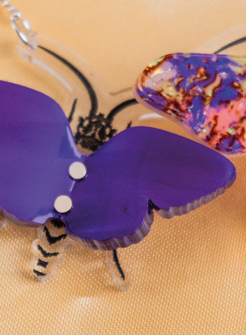 Kaleidoscopic Butterfly Necklace Flatlay