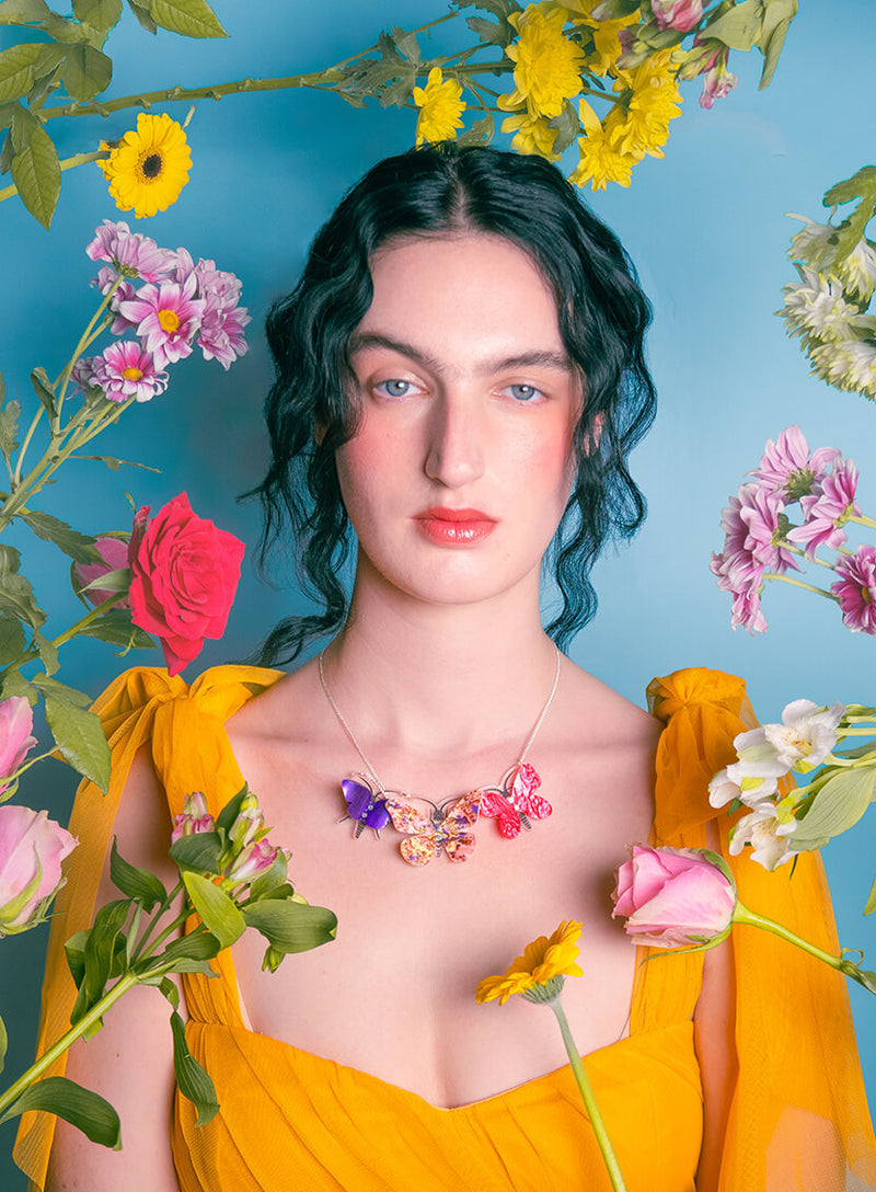 Kaleidoscopic Butterfly Necklace Model