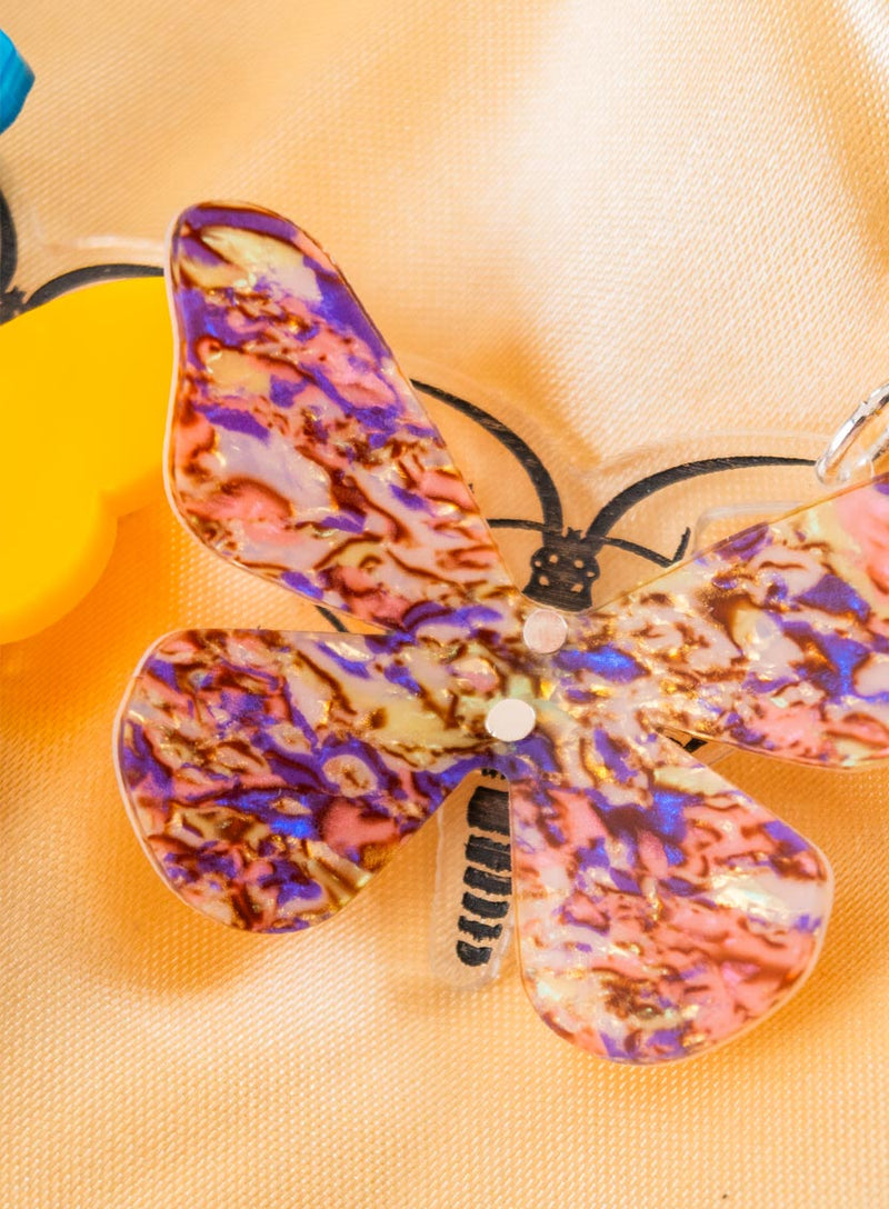 Kaleidoscopic Butterfly Statement Necklace Flatlay