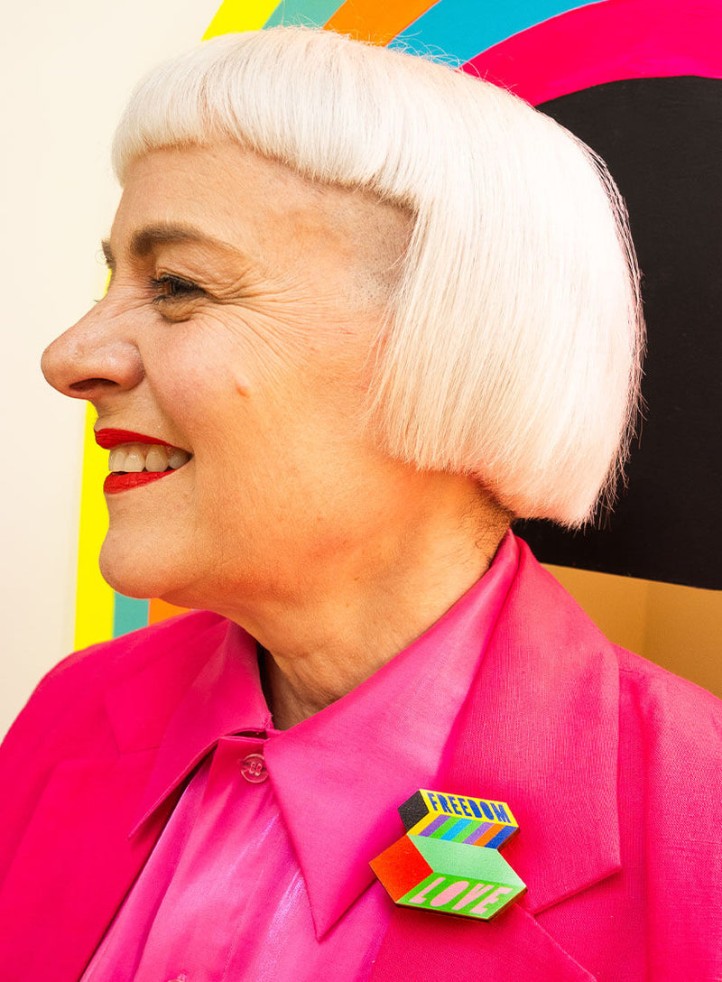 LOVE & FREEDOM Brooch | Tatty Devine X Morag Myerscough