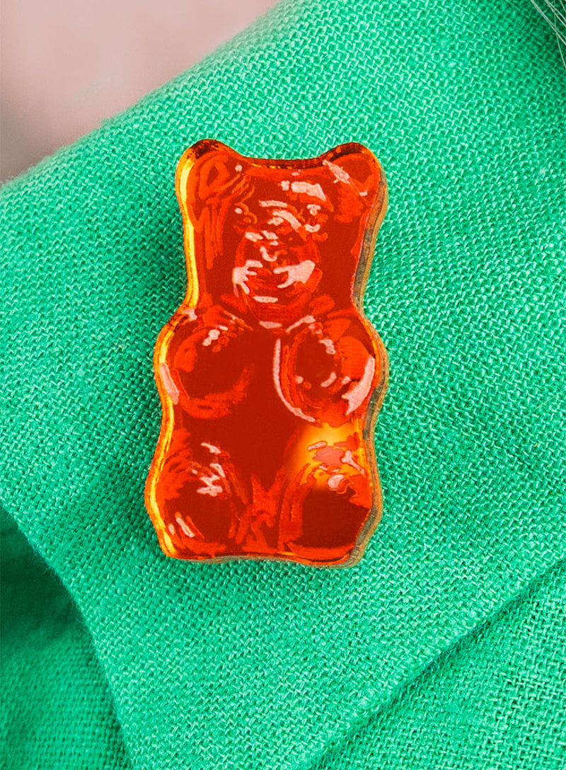 Mini Gummy Bear Brooch - Orange