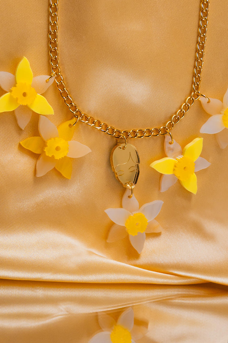 Narcissus Necklace Flatlay