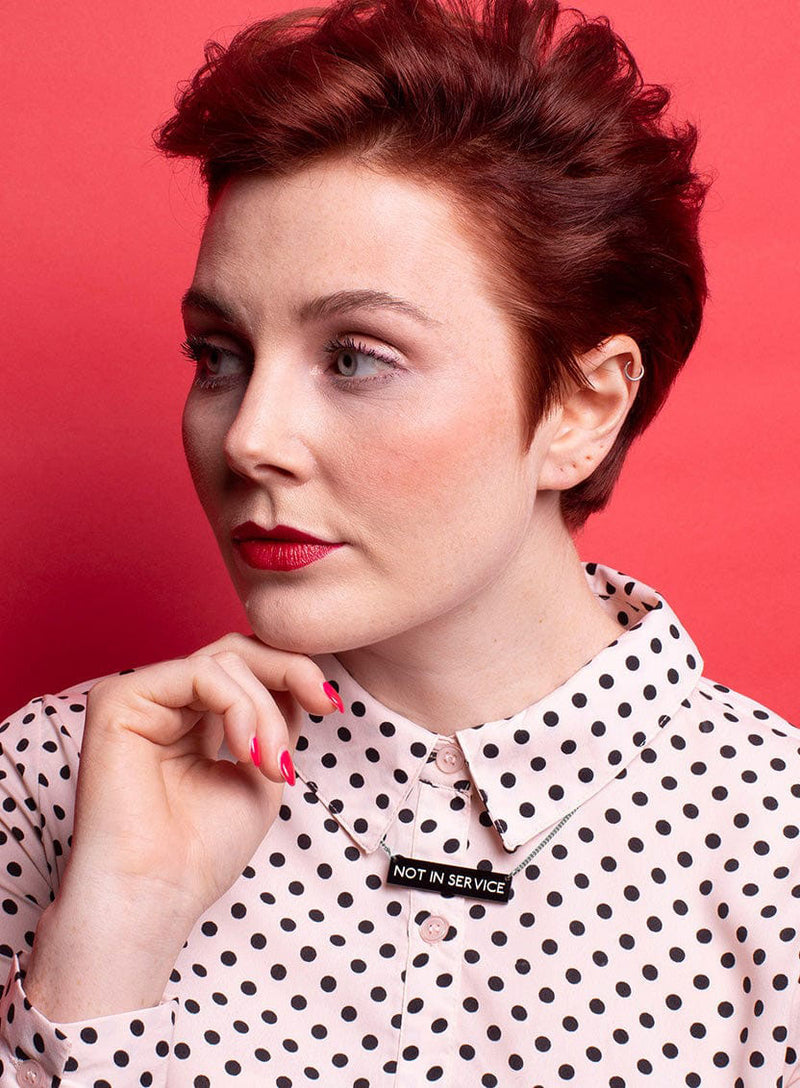 Not in Service Necklace Silver