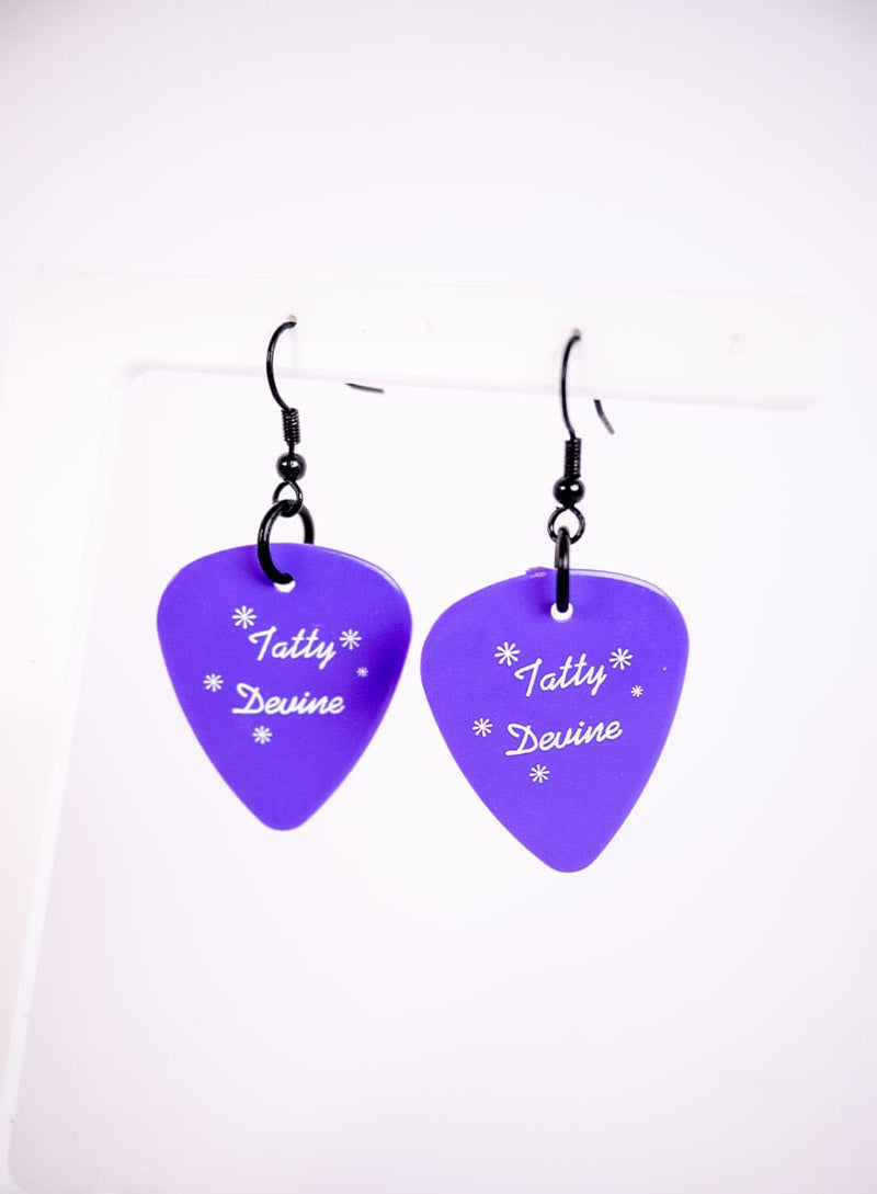 Tatty Devine Plectrum Earrings Purple