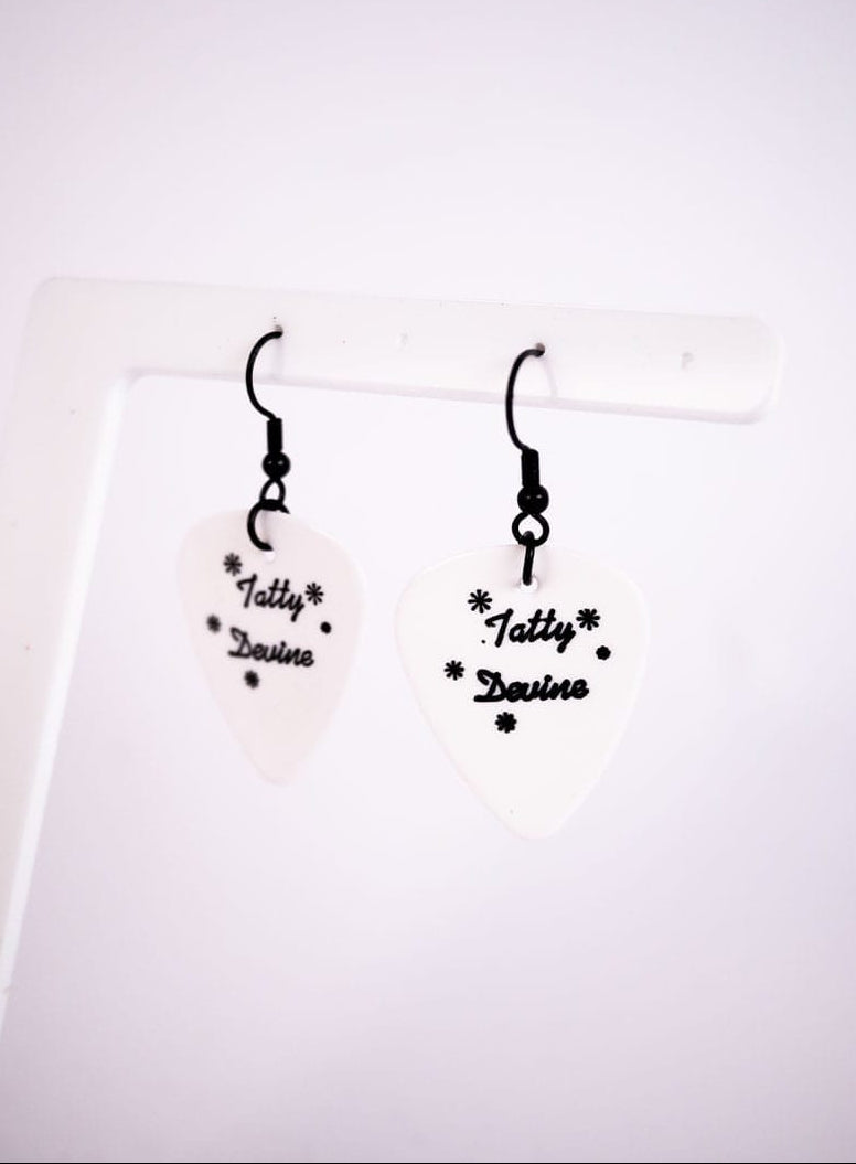 Tatty Devine Plectrum Earrings White