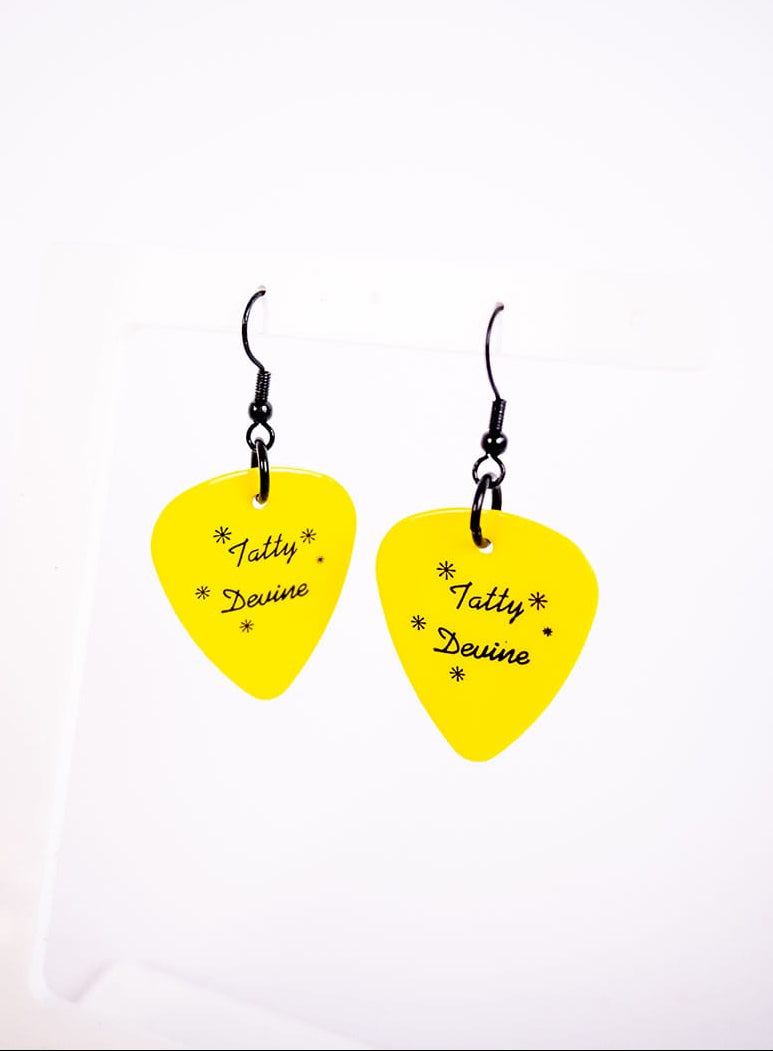 Tatty Devine Plectrum Earrings Yellow