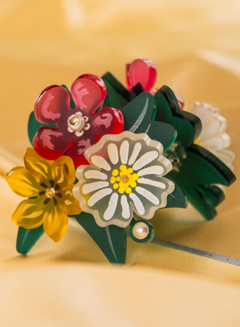 Primavera Flowers Brooch Flatlay