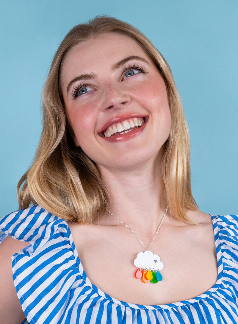 Head In The Clouds Rainbow Cloud Necklace