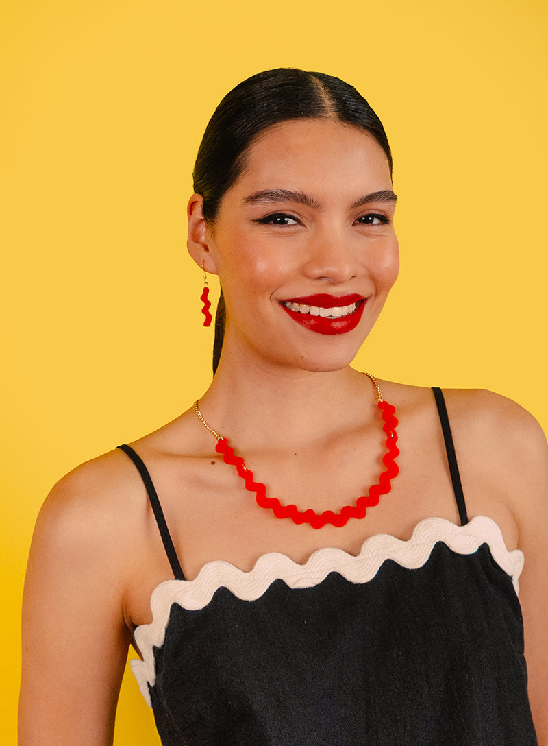 Ric Rac Necklace - Red