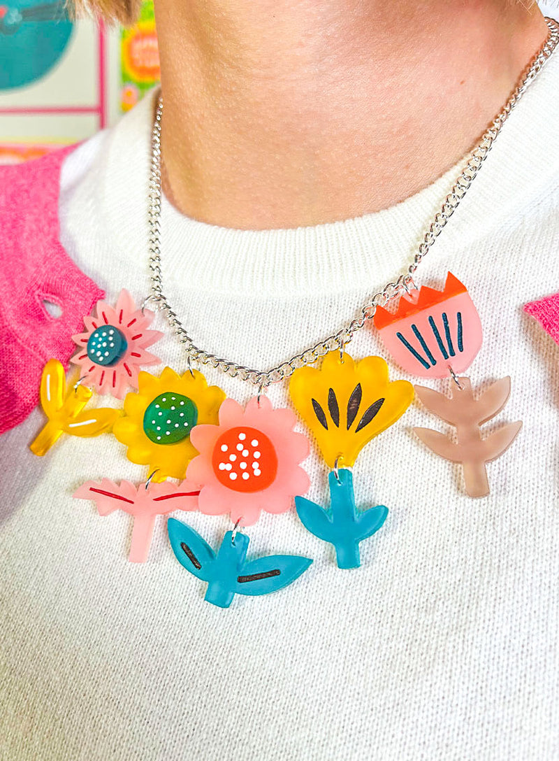 Springtime Flowers Necklace The Printed Peanut