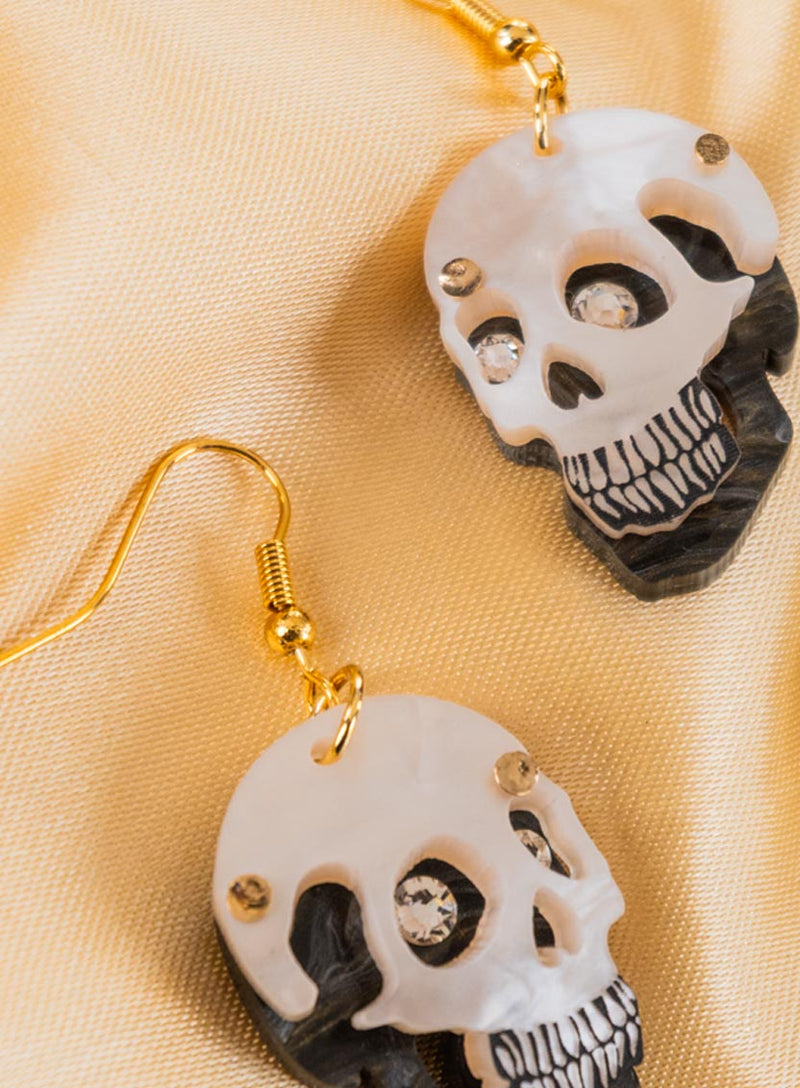Vanitas Skulls Earrings Flatlay