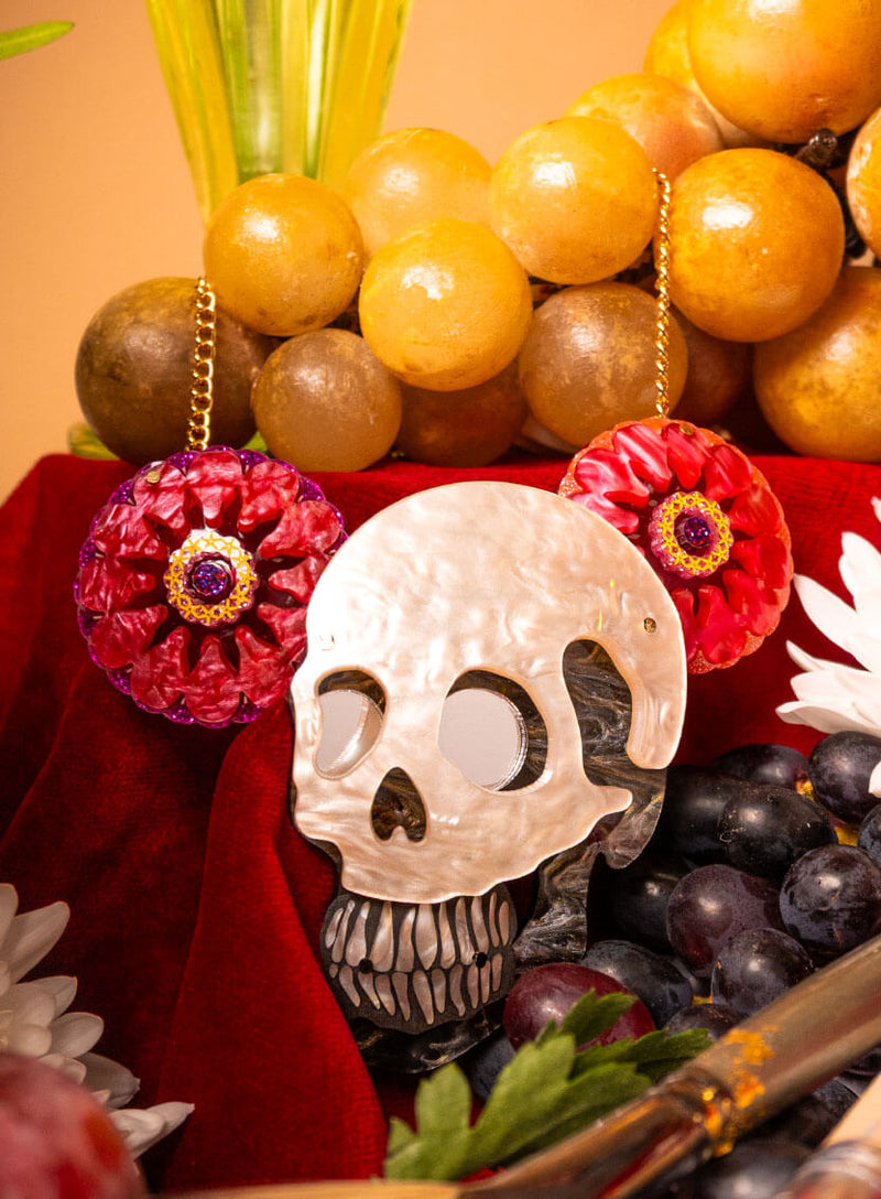 Vanitas Skulls Necklace Flatlay
