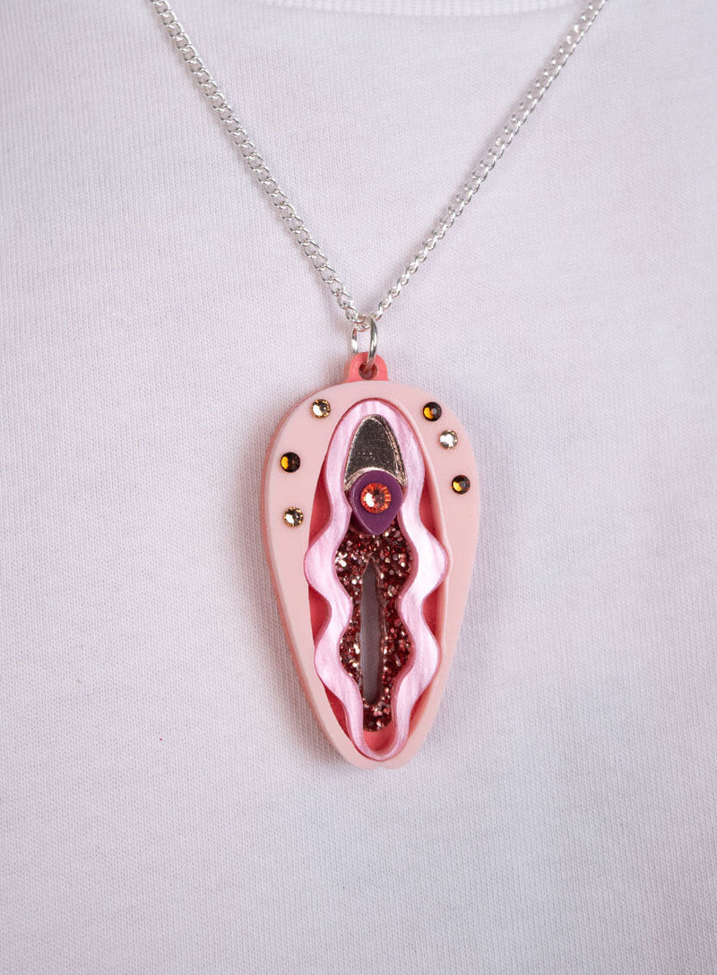 Vulva Necklace Pink