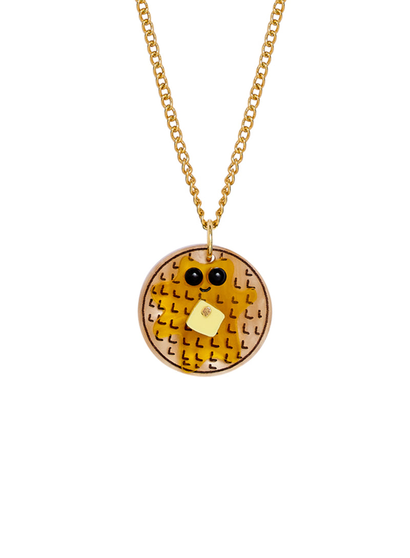 Waffle Pendant Necklace