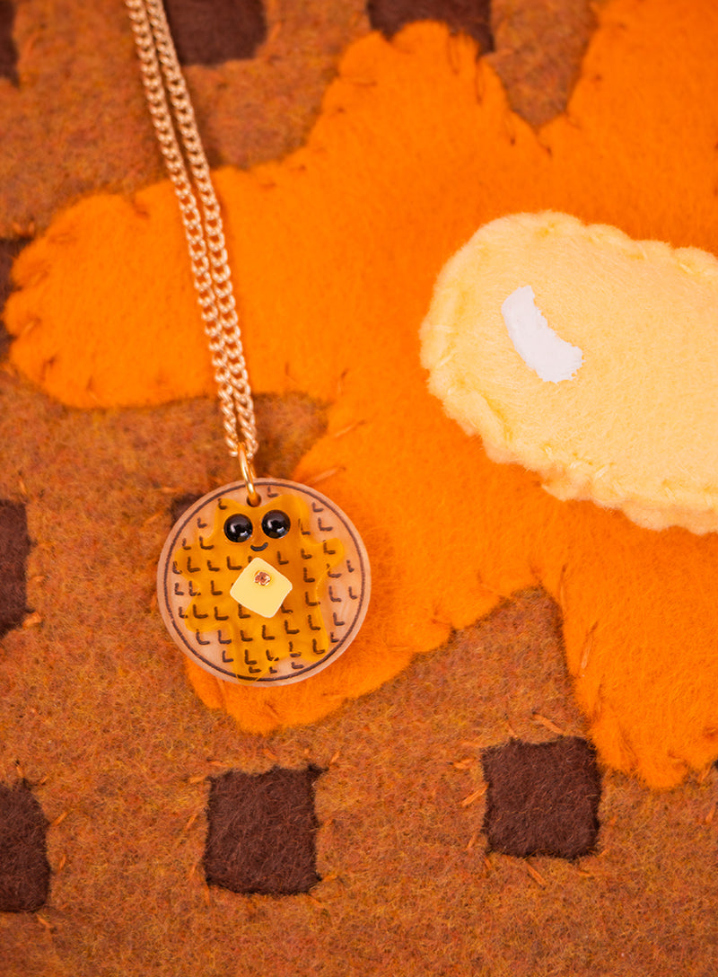 Waffle Pendant Necklace