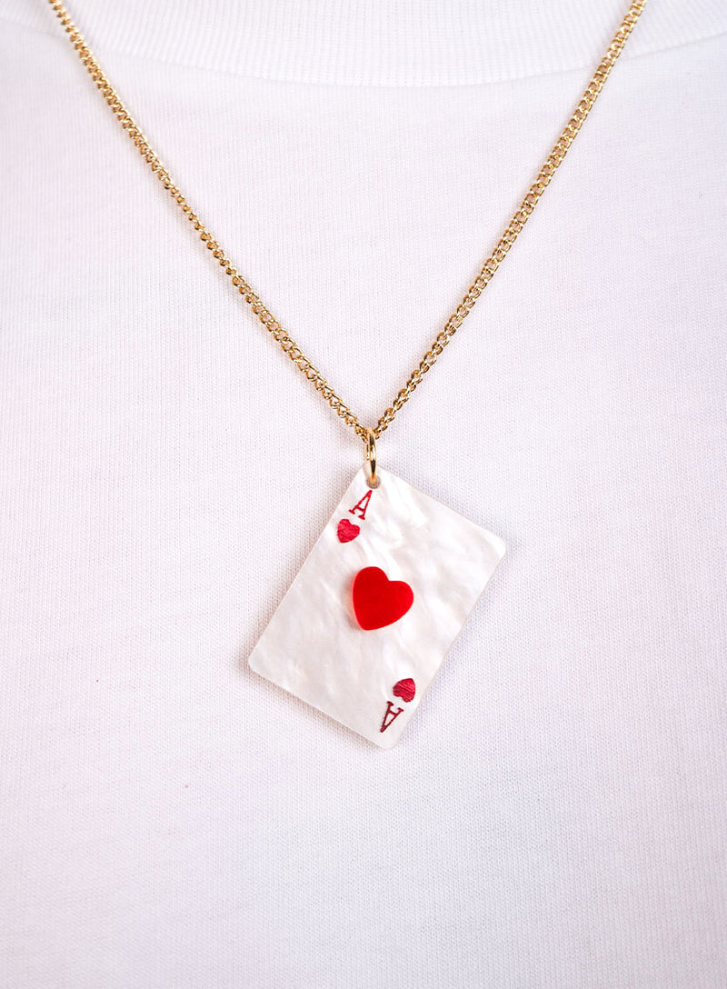 Ace of Hearts Card Pendant