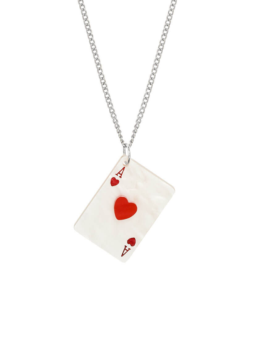 Ace of Hearts Card Pendant