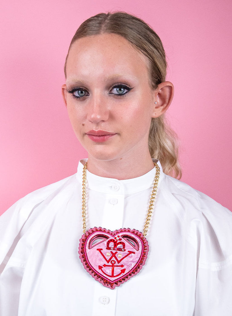 Alan Measles Heart Statement Necklace