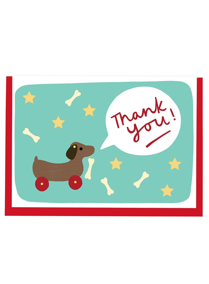 Tatty Devine Alison Hardcastle Dog On Wheels Thank You Card