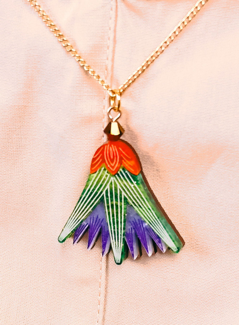 Blue Lotus Flower Necklace