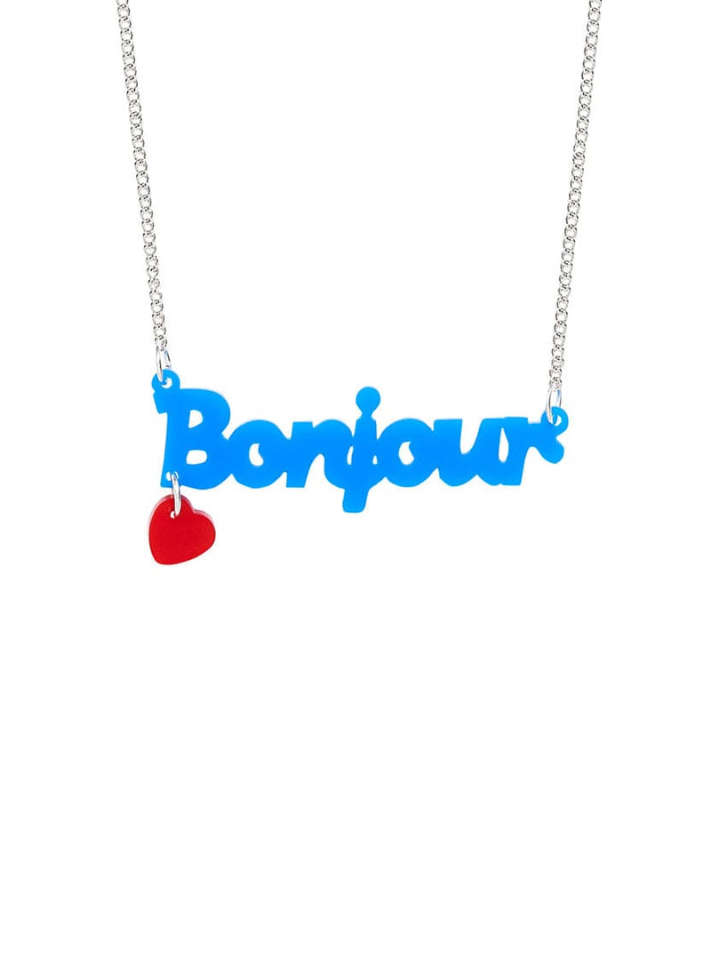 Tatty Devine Bonjour Necklace - Recycled Blue