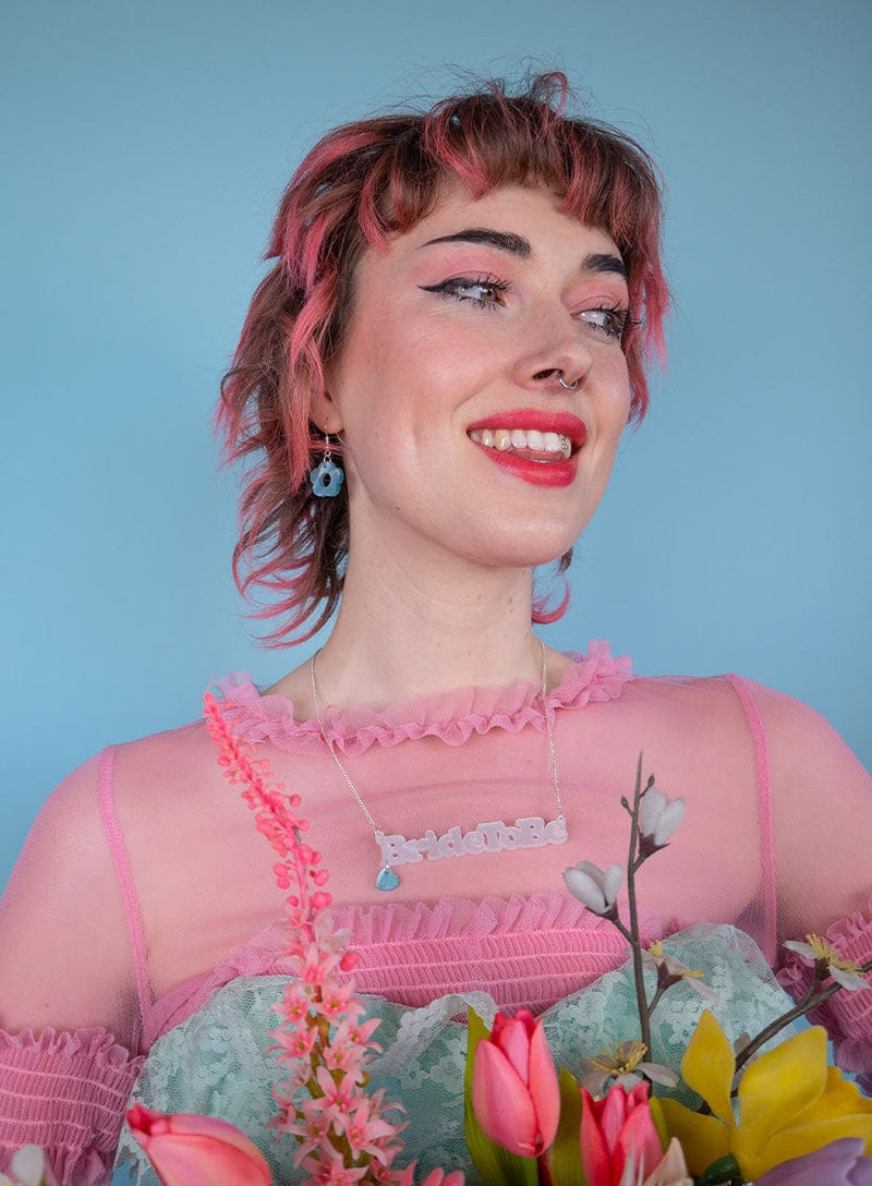 Tatty Devine Bride To Be Necklace - Pearl White