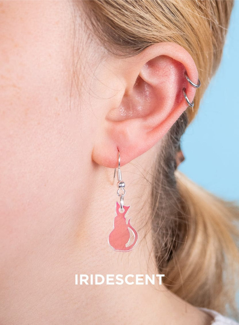 Tatty Devine Cat Charm Earrings Iridescent