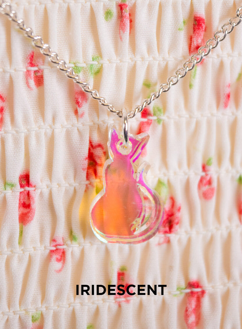 Cat Necklace made from iridescent acrylic
